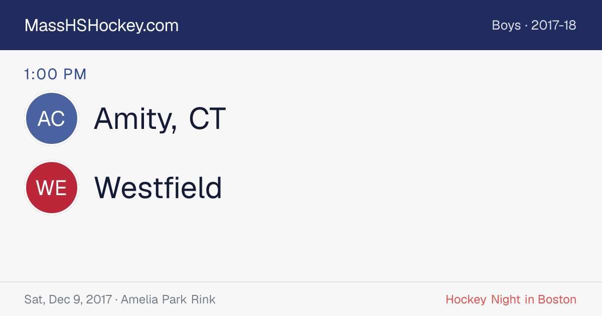 Amity, CT at Westfield score card