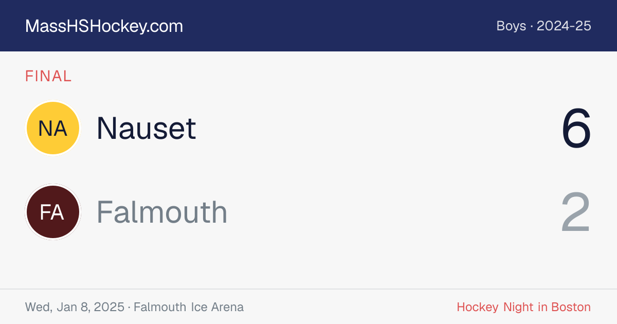 Nauset at Falmouth score card
