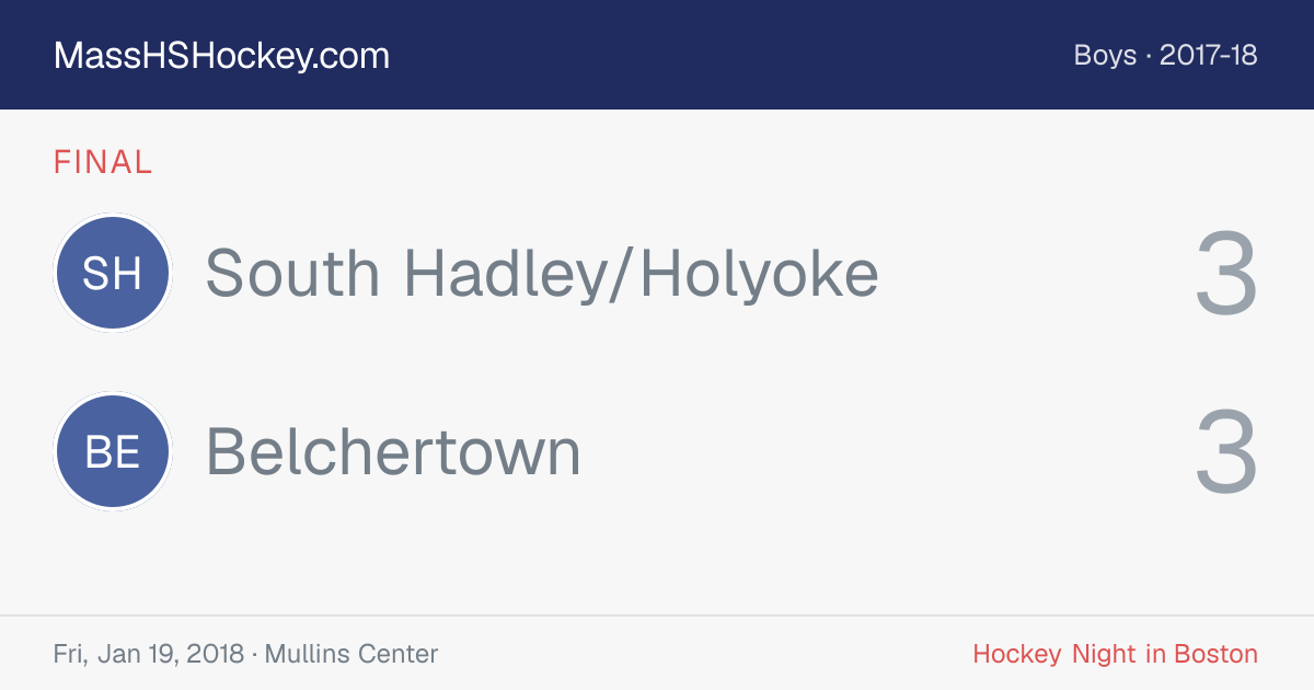 South Hadley/Holyoke at Belchertown score card