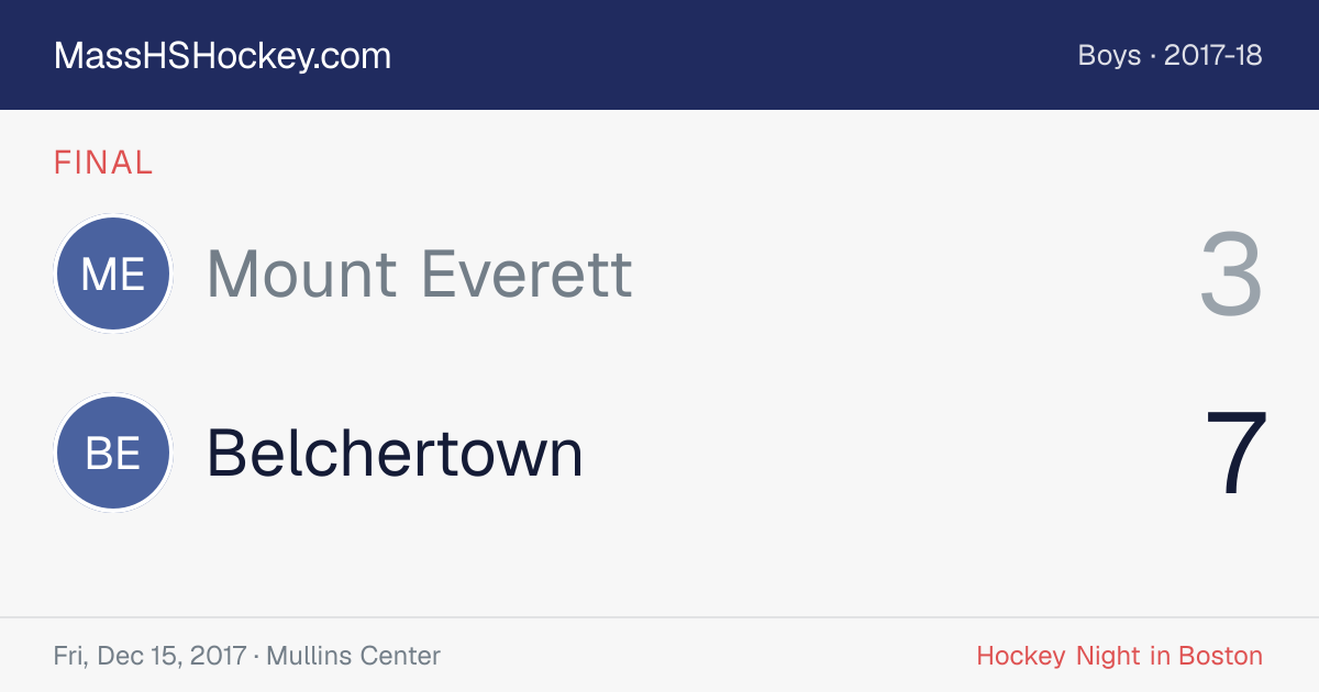 Mount Everett at Belchertown score card