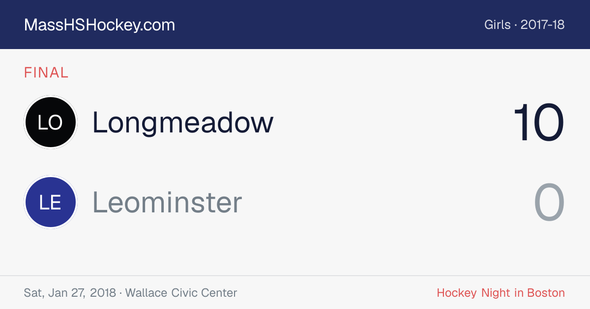 Longmeadow at Leominster score card