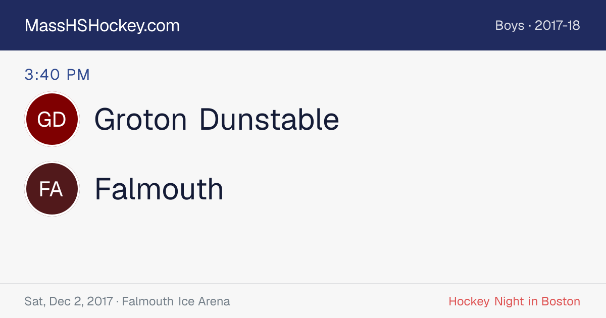 Groton Dunstable at Falmouth score card