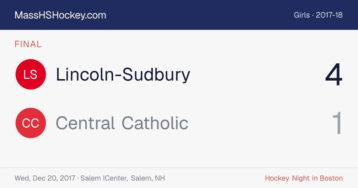 Lincoln-Sudbury at Central Catholic score card