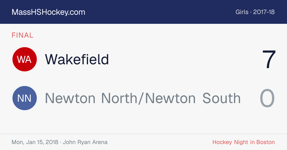 Wakefield at Newton North/Newton South score card
