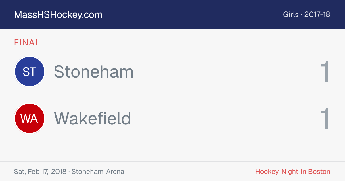 Stoneham at Wakefield score card