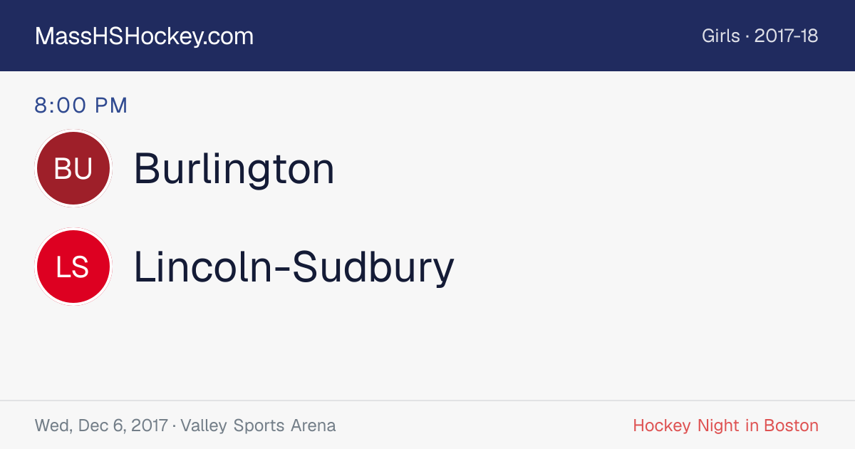 Burlington at Lincoln-Sudbury score card