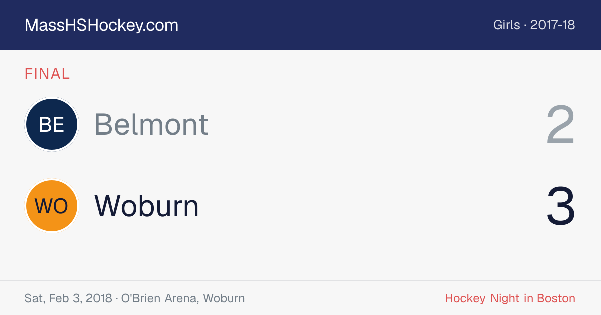 Belmont at Woburn score card