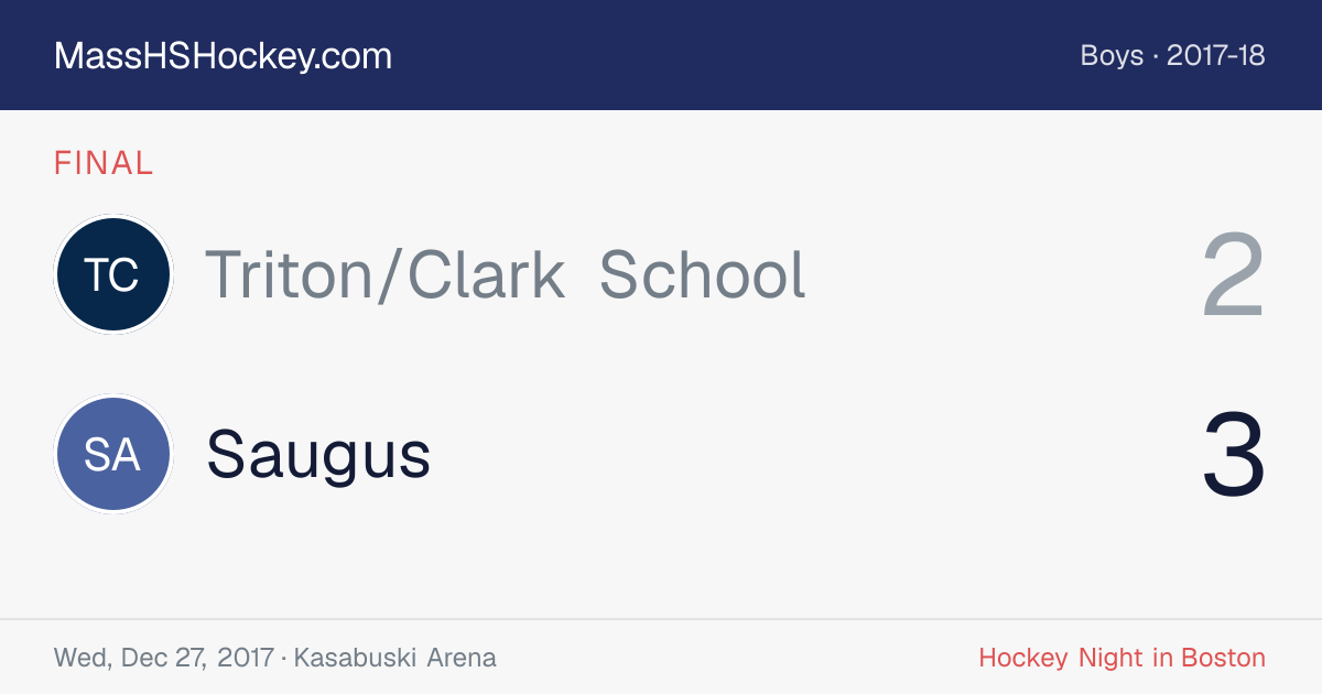 Triton/Clark School at Saugus score card