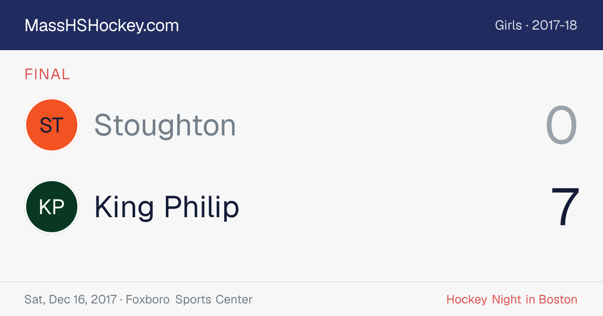 Stoughton at King Philip score card