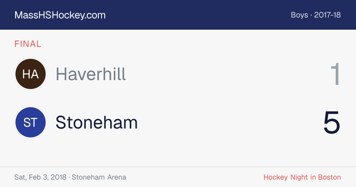 Haverhill at Stoneham score card