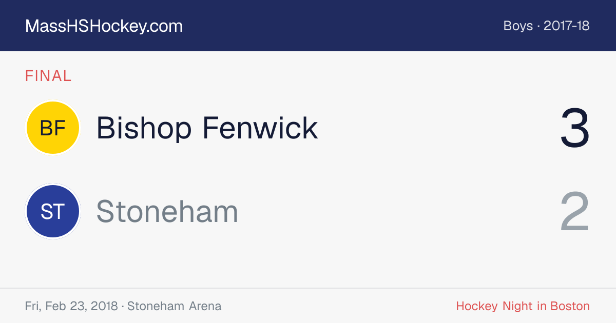 Bishop Fenwick at Stoneham score card