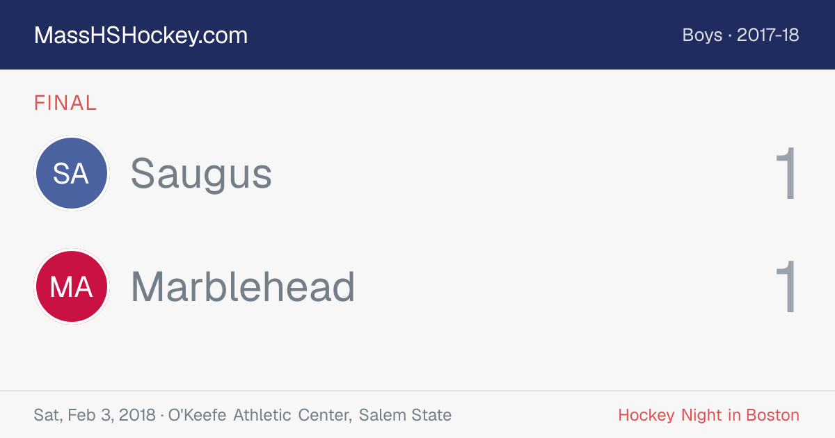 Saugus at Marblehead score card