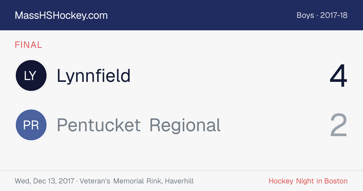 Lynnfield at Pentucket Regional score card
