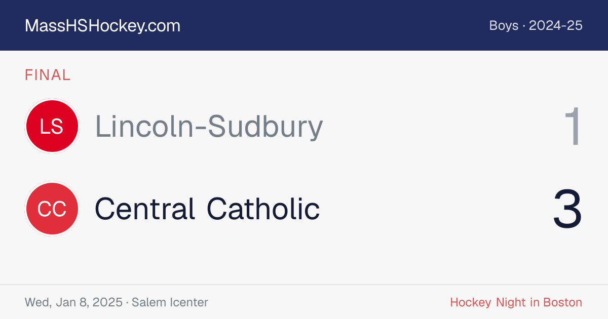 Lincoln-Sudbury at Central Catholic score card