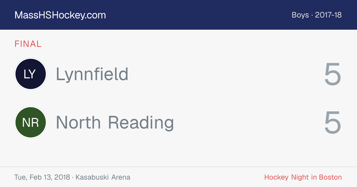 Lynnfield at North Reading score card