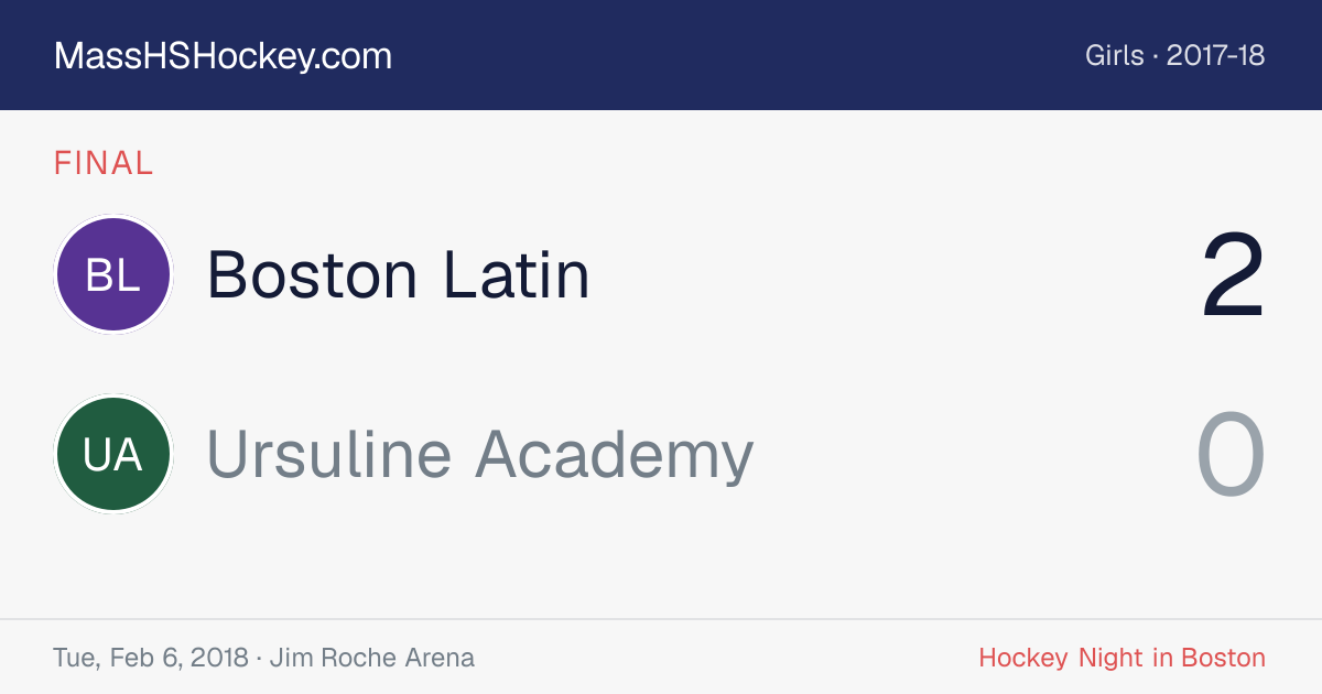 Boston Latin at Ursuline Academy score card