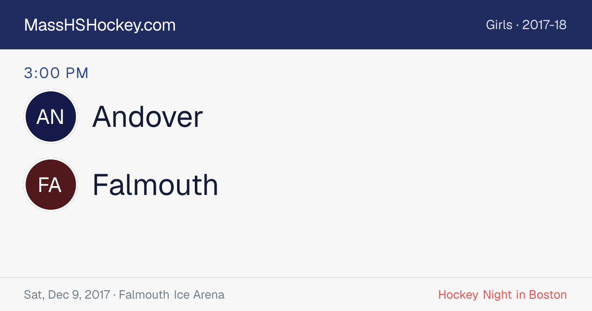 Andover at Falmouth score card