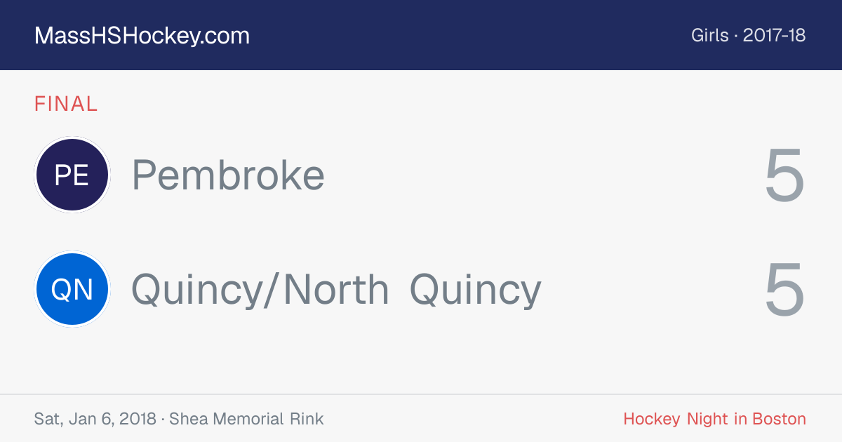 Pembroke at Quincy/North Quincy score card