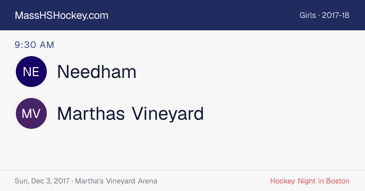 Needham at Marthas Vineyard score card
