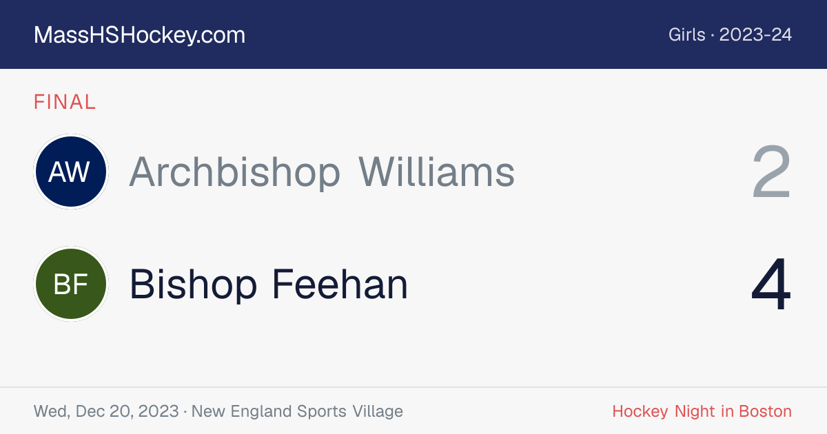 Archbishop Williams at Bishop Feehan score card