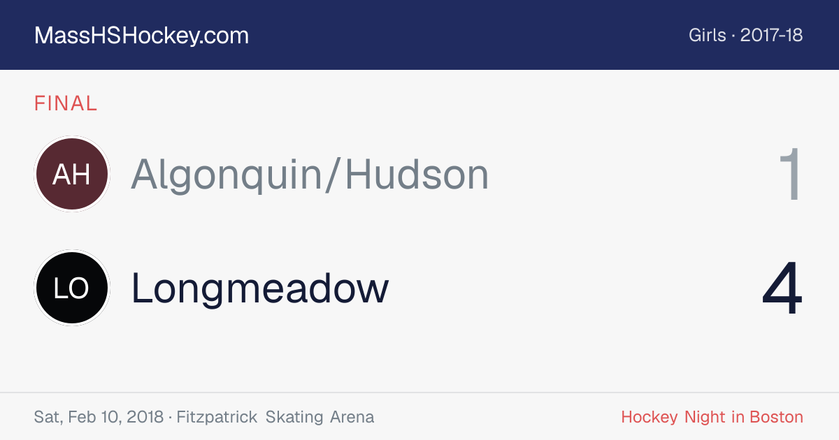 Algonquin/Hudson at Longmeadow score card