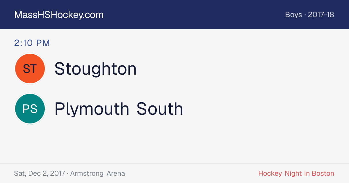 Stoughton at Plymouth South score card