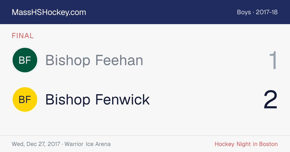 Bishop Feehan at Bishop Fenwick score card