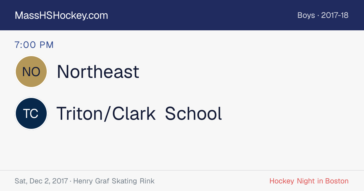 Northeast at Triton/Clark School score card