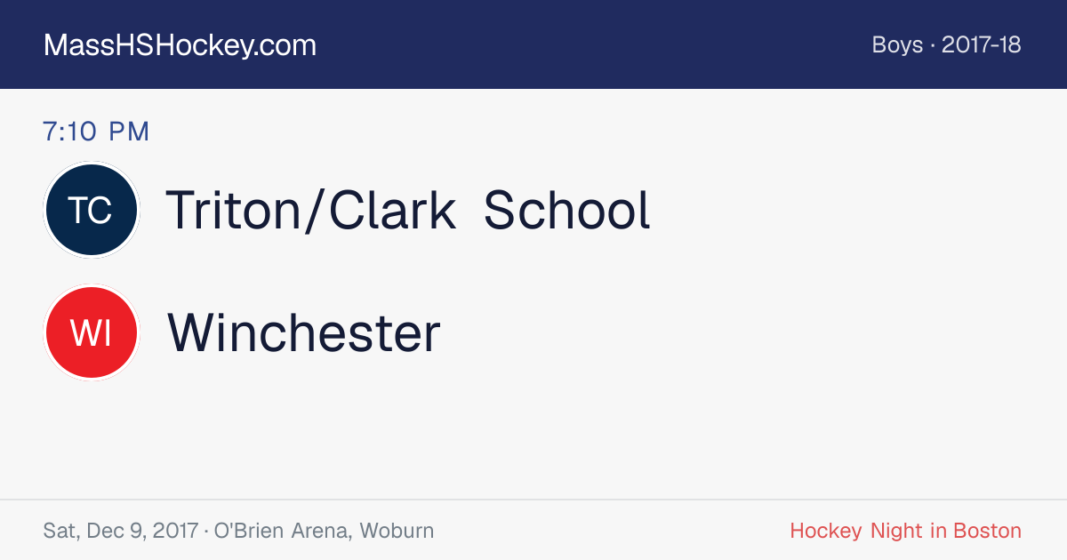 Triton/Clark School at Winchester score card