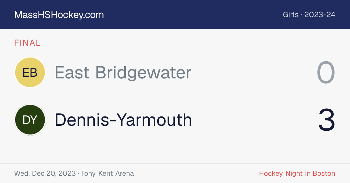 East Bridgewater at Dennis-Yarmouth score card