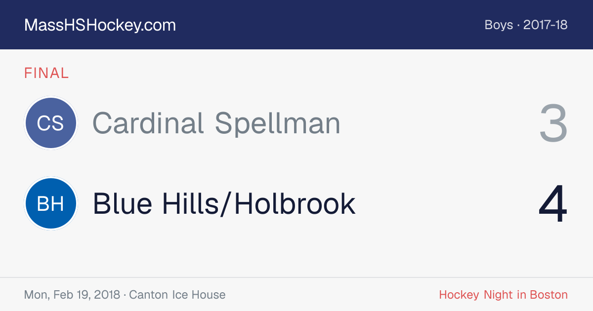 Cardinal Spellman at Blue Hills/Holbrook score card