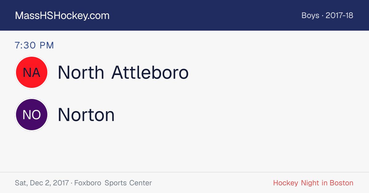 North Attleboro at Norton score card