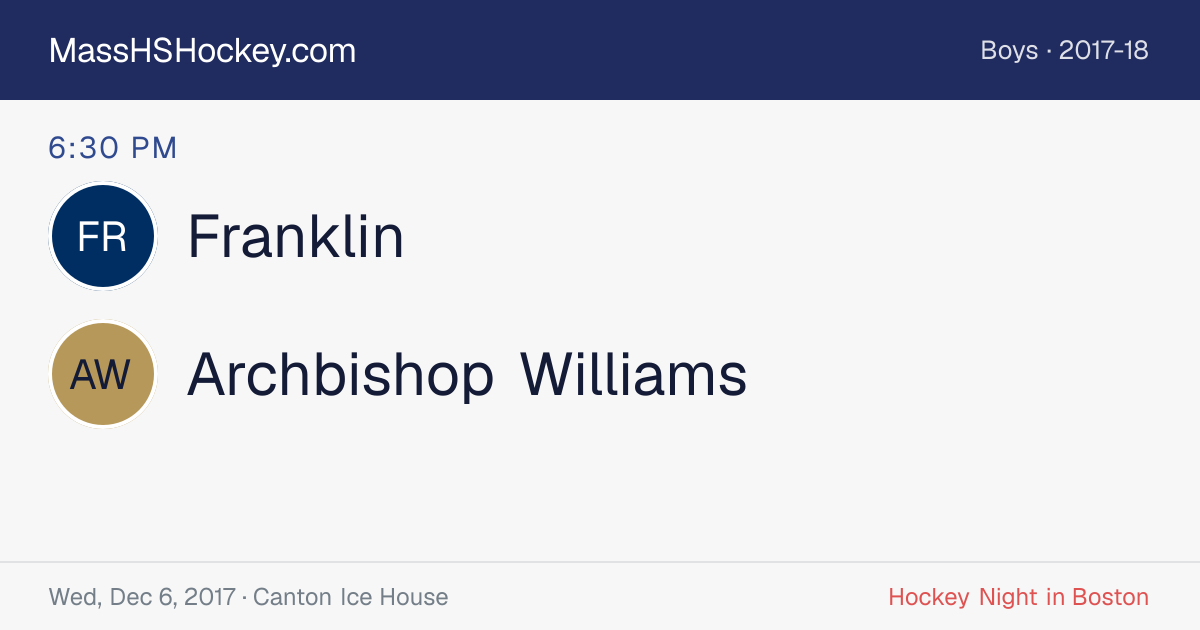 Franklin at Archbishop Williams score card