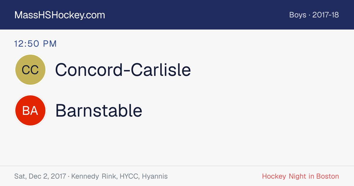 Concord-Carlisle at Barnstable score card
