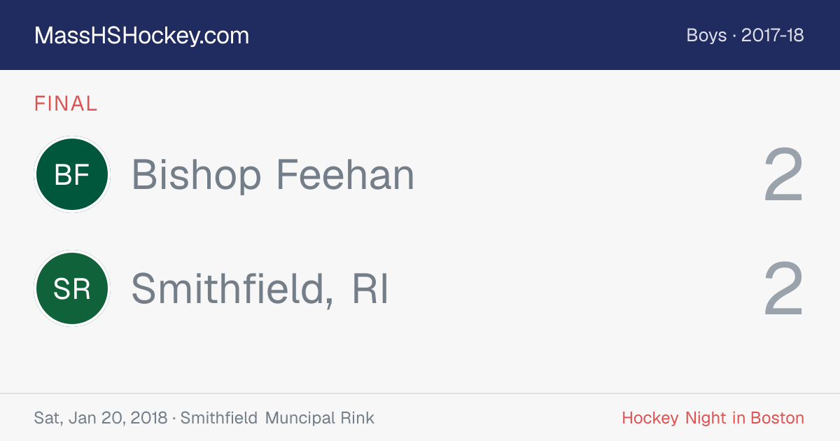 Bishop Feehan at Smithfield, RI score card