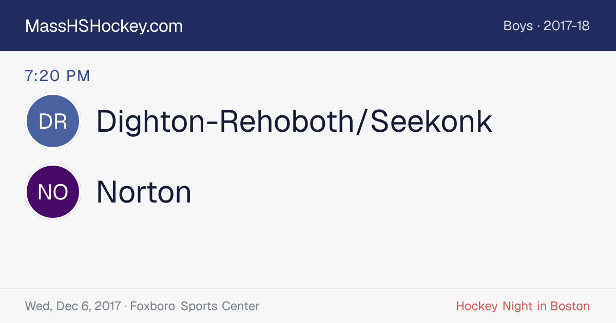 Dighton-Rehoboth/Seekonk at Norton score card