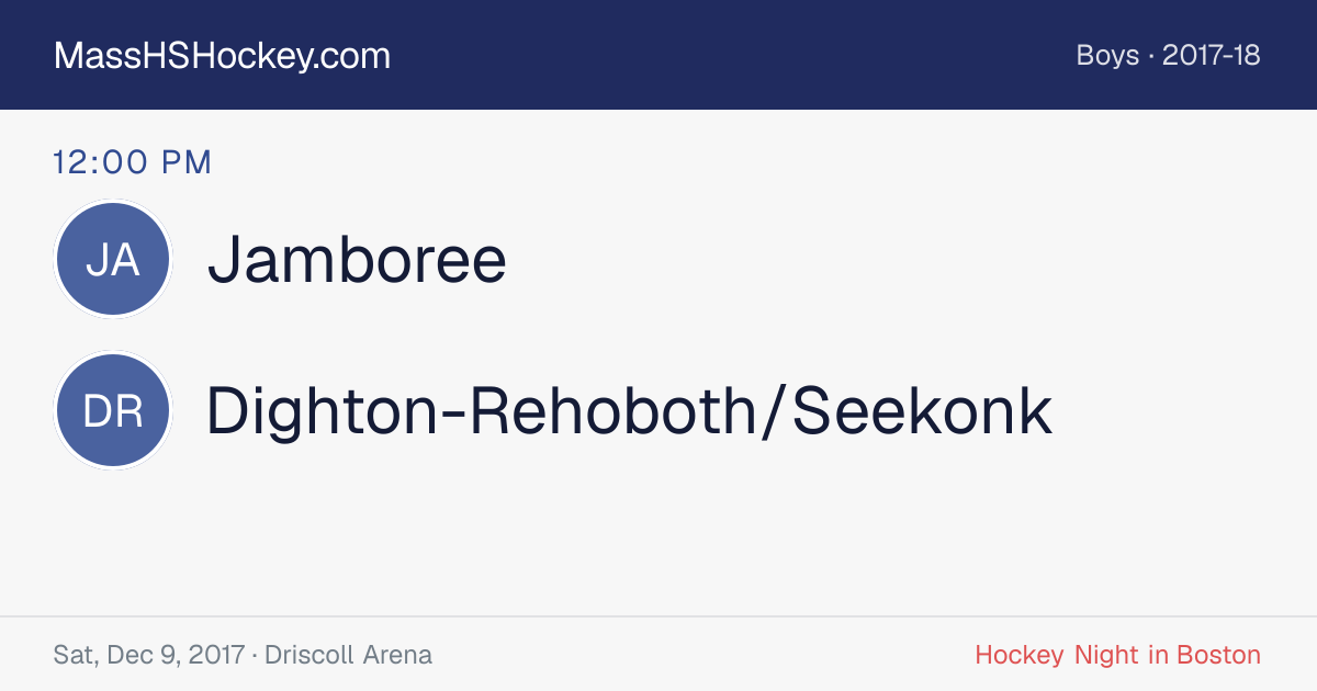 Jamboree at Dighton-Rehoboth/Seekonk score card