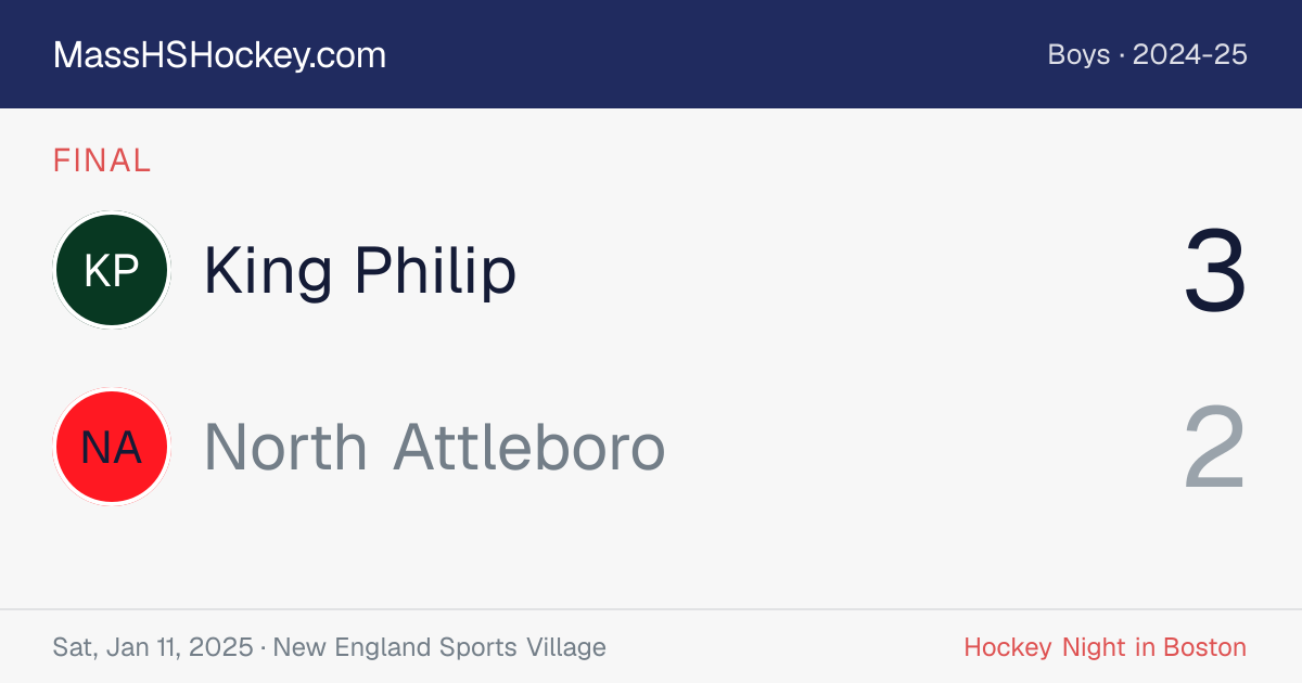 King Philip at North Attleboro score card