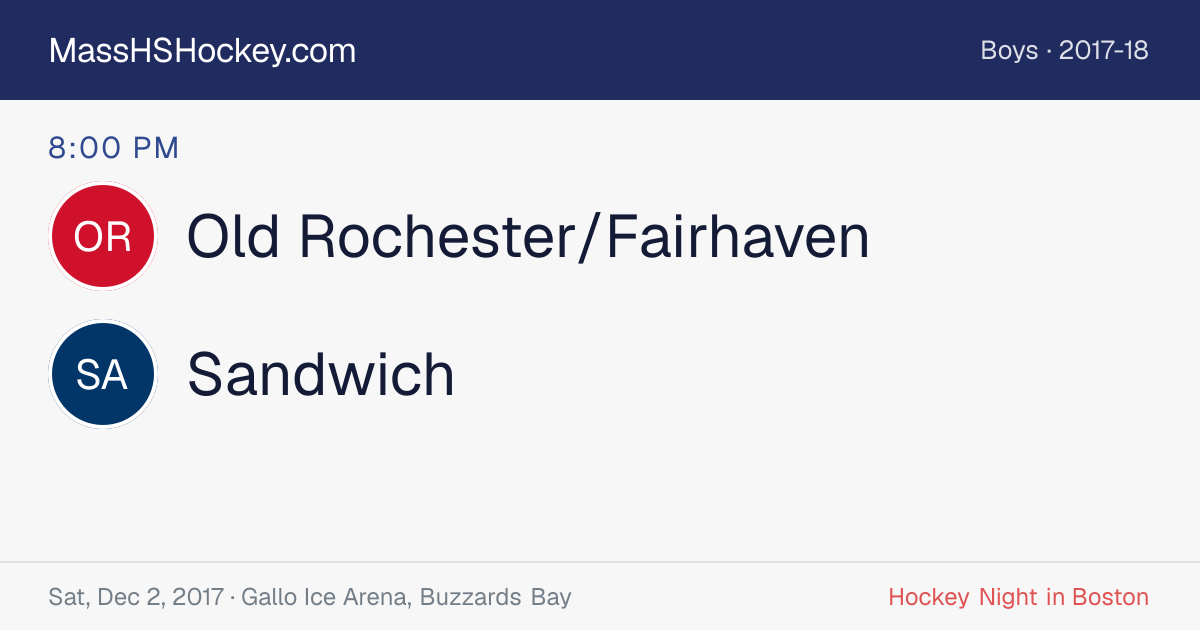 Old Rochester/Fairhaven at Sandwich score card