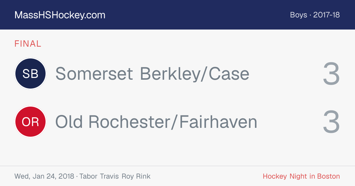 Somerset Berkley/Case at Old Rochester/Fairhaven score card
