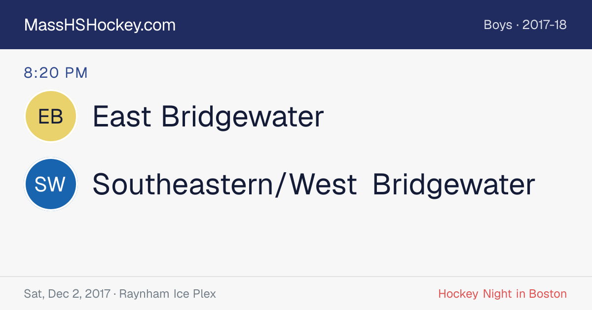 East Bridgewater at Southeastern/West Bridgewater score card
