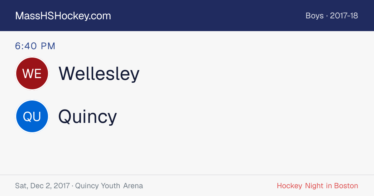 Wellesley at Quincy score card