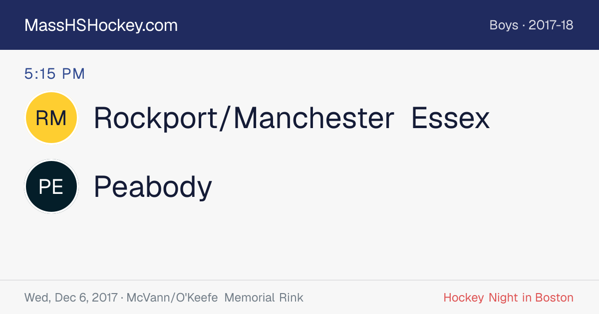 Rockport/Manchester Essex at Peabody score card