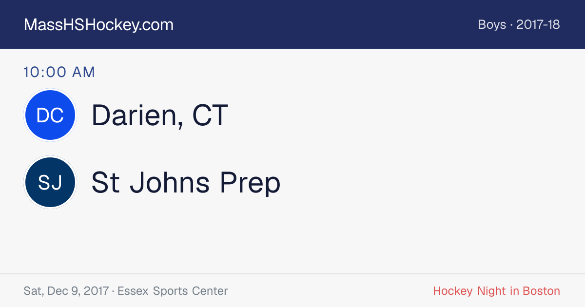 Darien, CT at St Johns Prep score card