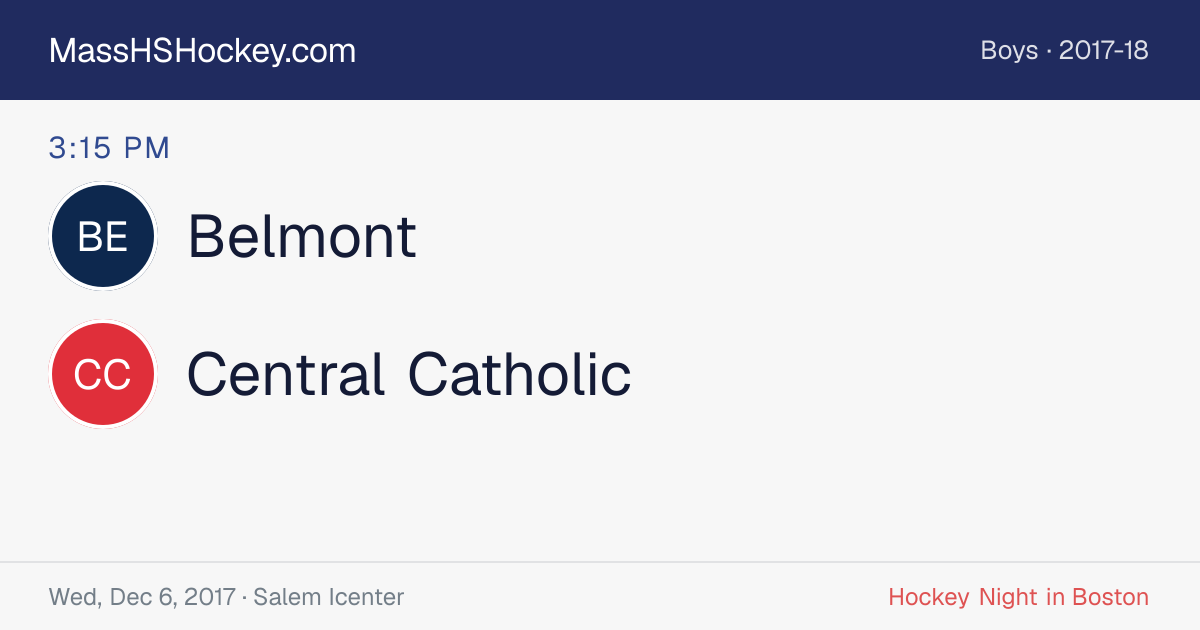 Belmont at Central Catholic score card