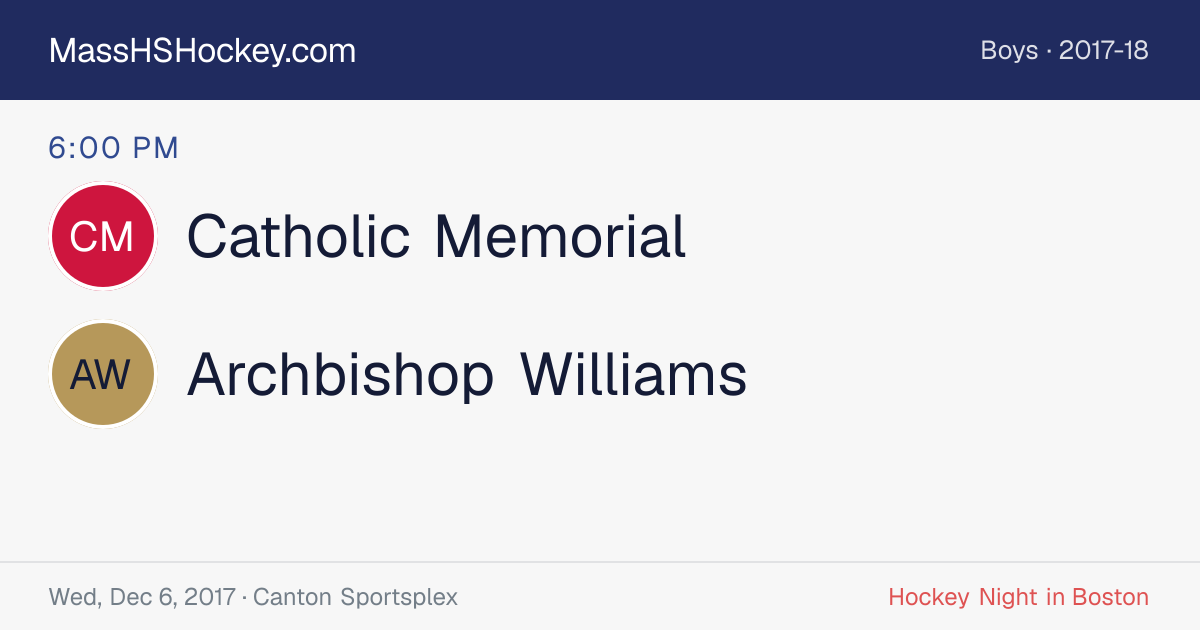 Catholic Memorial at Archbishop Williams score card