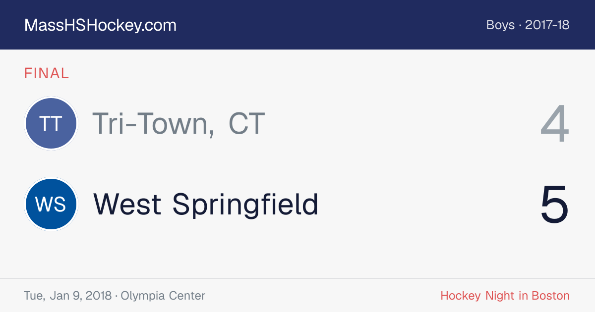 Tri-Town, CT at West Springfield score card