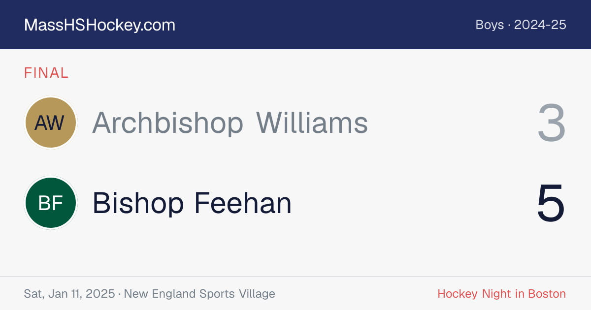 Archbishop Williams at Bishop Feehan score card