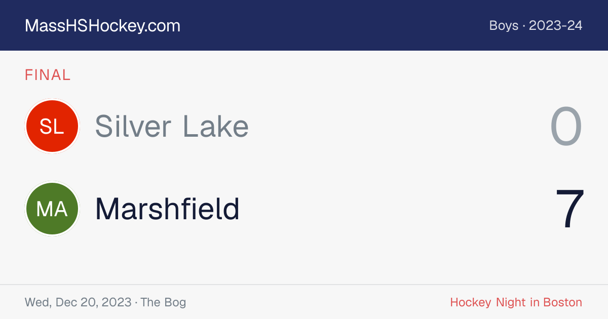 Silver Lake at Marshfield score card