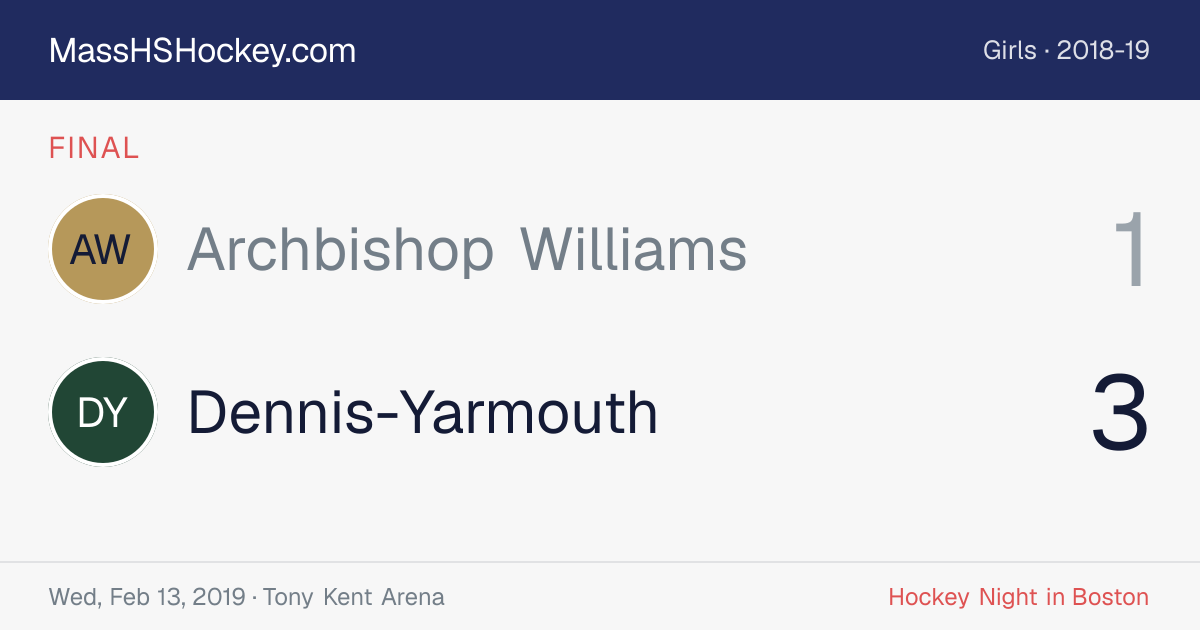 Archbishop Williams at Dennis-Yarmouth score card